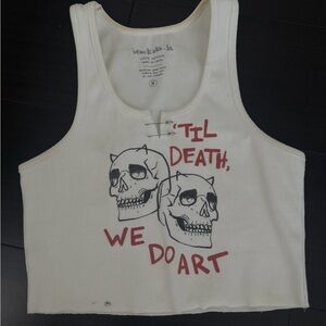 White Skull Graphic Tank Top